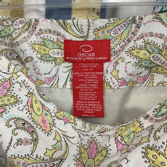 Oscar de la Renta Paisley Lace Tiered Skirt Women's Size 12 Romantic Cottagecore - Picture 7 of 7